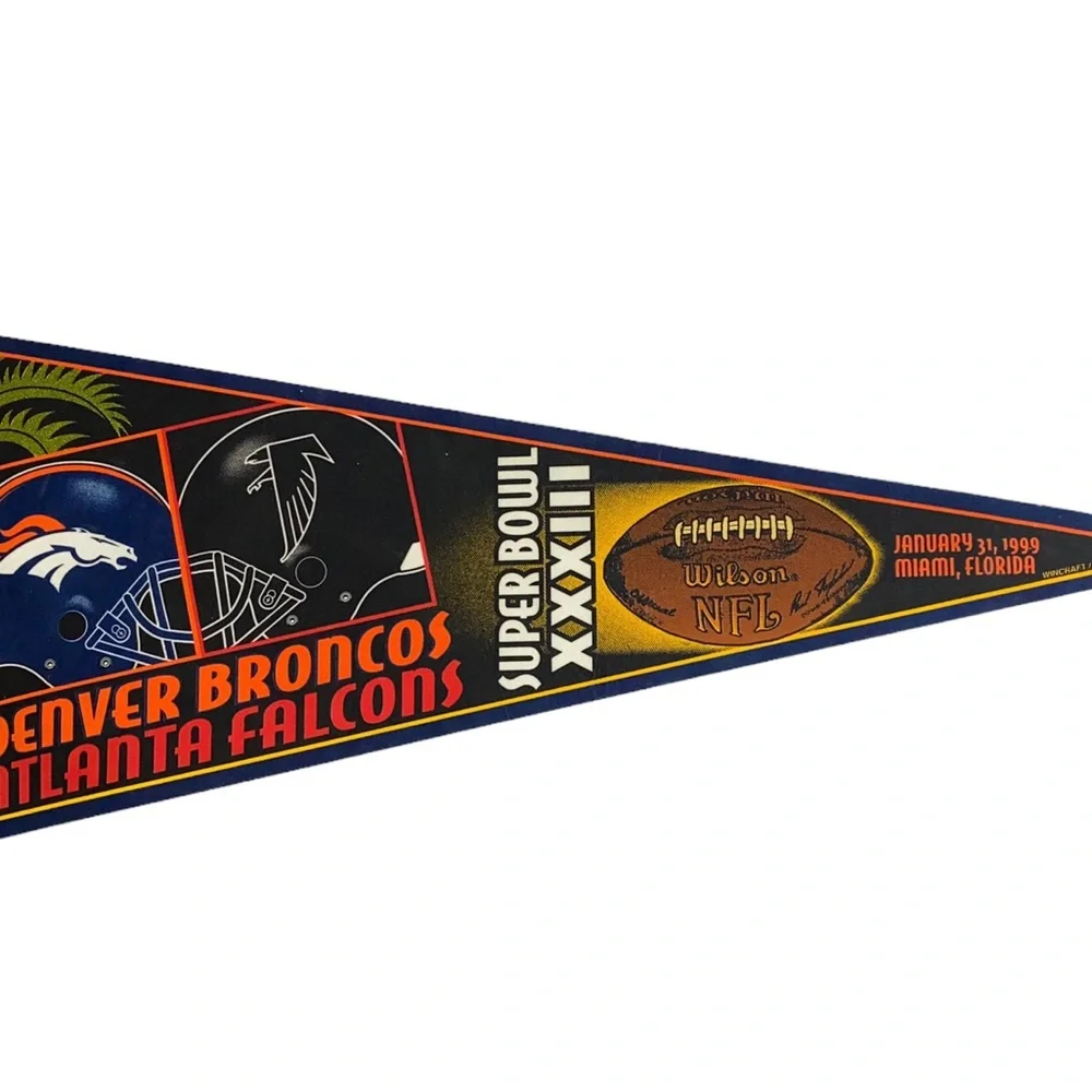 Super Bowl 33 in Miami Florida Broncos vs Falcons Flag